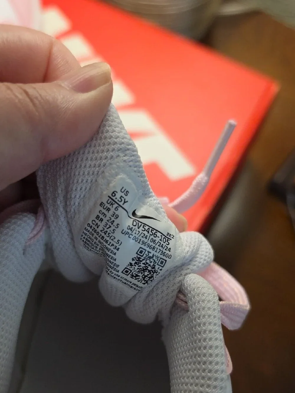 Nike Kids Court Borough Low Recraft Sneakers in Pink and White 6.5Y